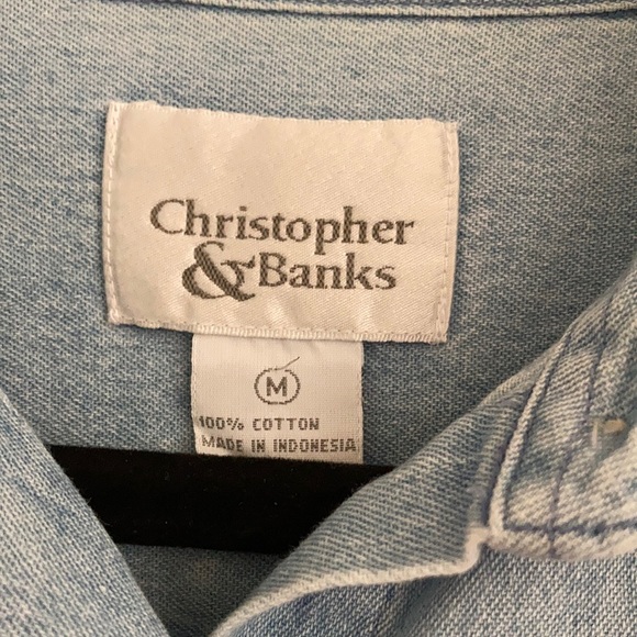Christopher & Banks Denim Embroidered Button up - Picture 10 of 13